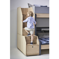 POPSICLE Familiebed met trappenkast oak/kiwi