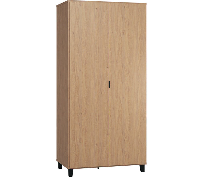 SIMPLE Kleerkast 2-deurs oak/black