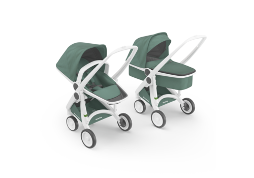 Greentom 2-in-1 Carrycot & Reversible White/Sage