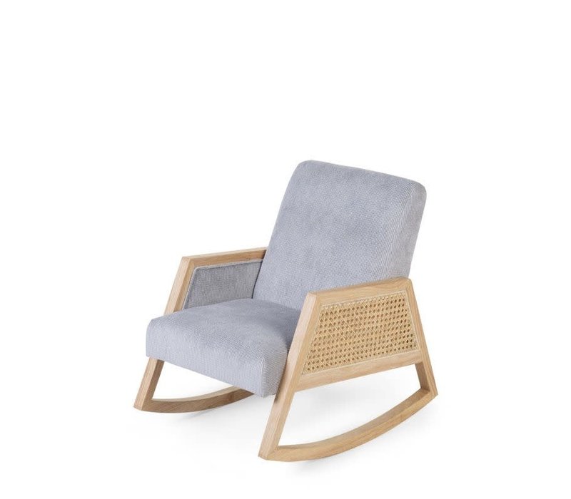 Childhome Canne Wood Small Kids Rocking Chair Grey Atelier Bebe