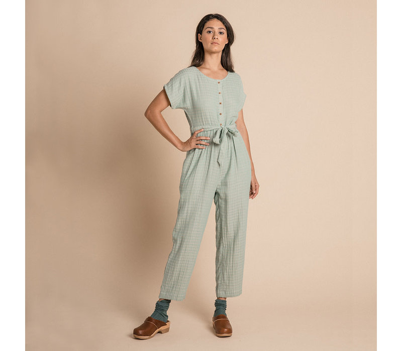 Joya Jumpsuit - Azure Harlequin