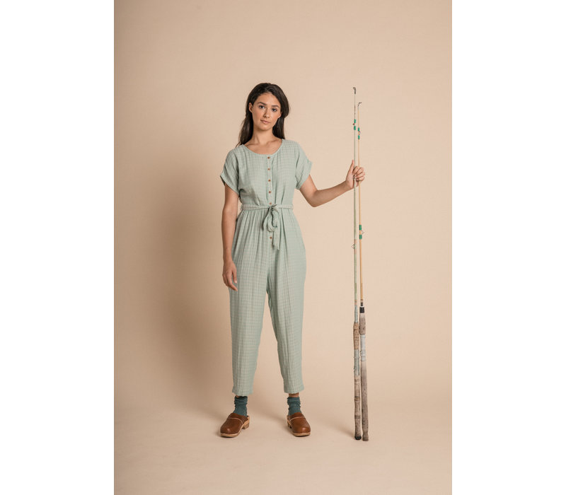 Joya Jumpsuit - Azure Harlequin