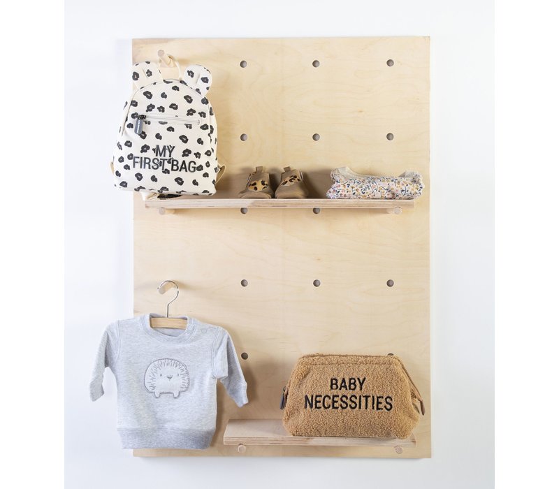 Pegboard wall shelf