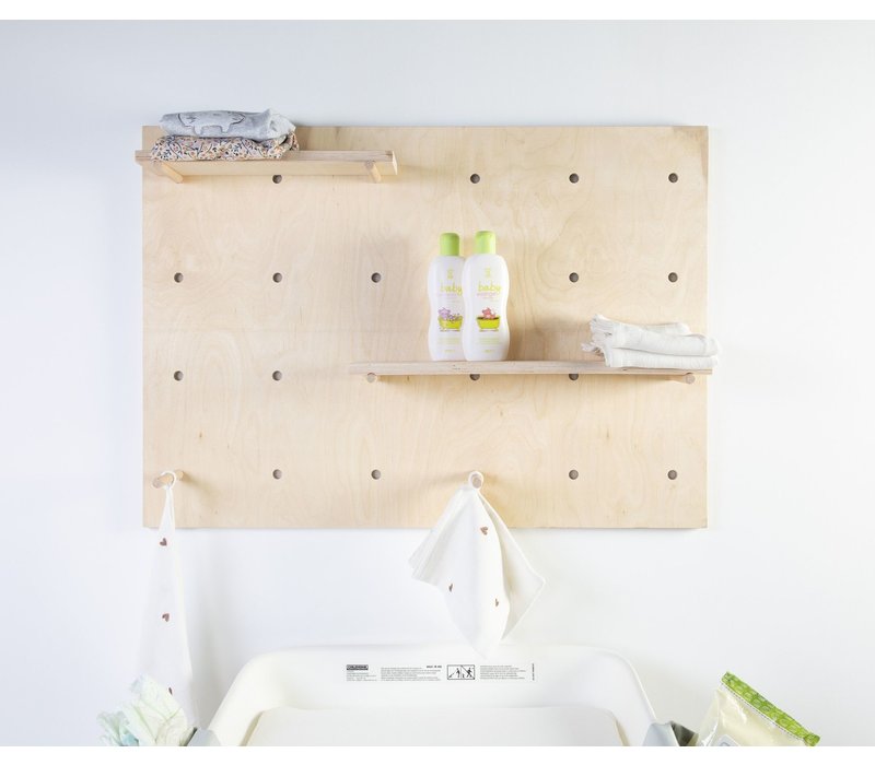 Pegboard wall shelf