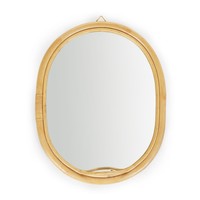 Rattan mirror oval 32x35cm