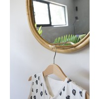 Rattan mirror oval 32x35cm