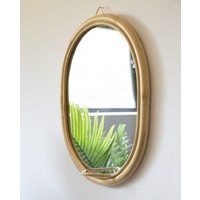 Rattan mirror oval 32x35cm