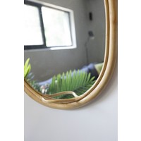 Rattan mirror oval 32x35cm