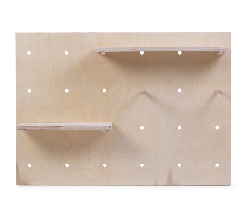 Pegboard wall shelf