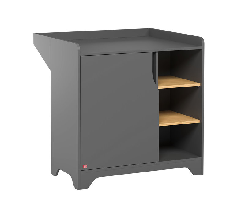 LEAF Commode met luiertafel graphite/oak