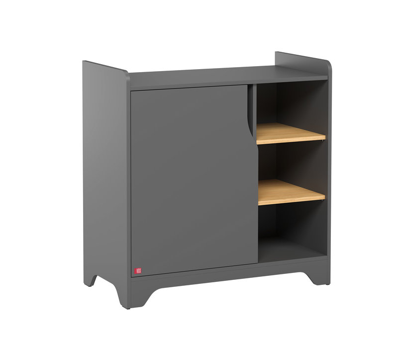 LEAF Commode met luiertafel graphite/oak