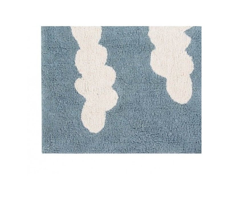 Washable Rug Clouds Vintage Blue