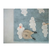 Washable Rug Clouds Vintage Blue