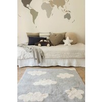 Washable Rug Clouds Grey