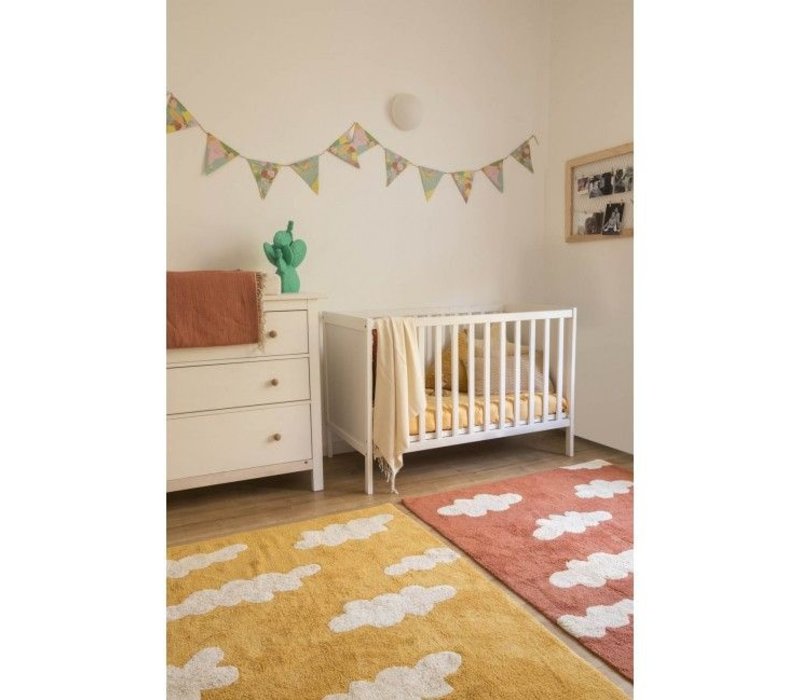 Washable Rug Clouds Mustard