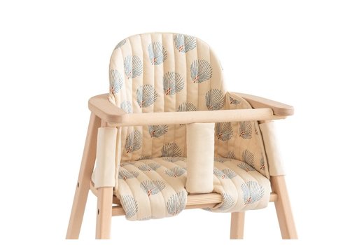 Nobodinoz Growing green high chair cushion Blue Gatsby/Cream