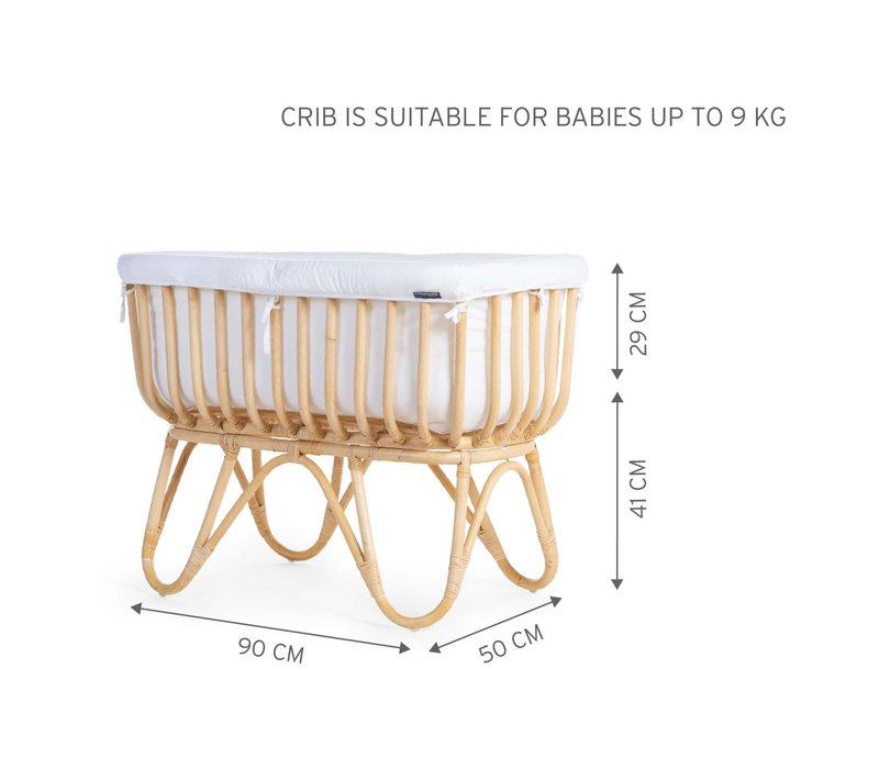 Rattan cradle square + mattress