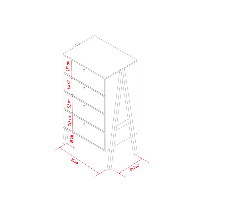 SPOT 3-drawer chest with upper cabinet