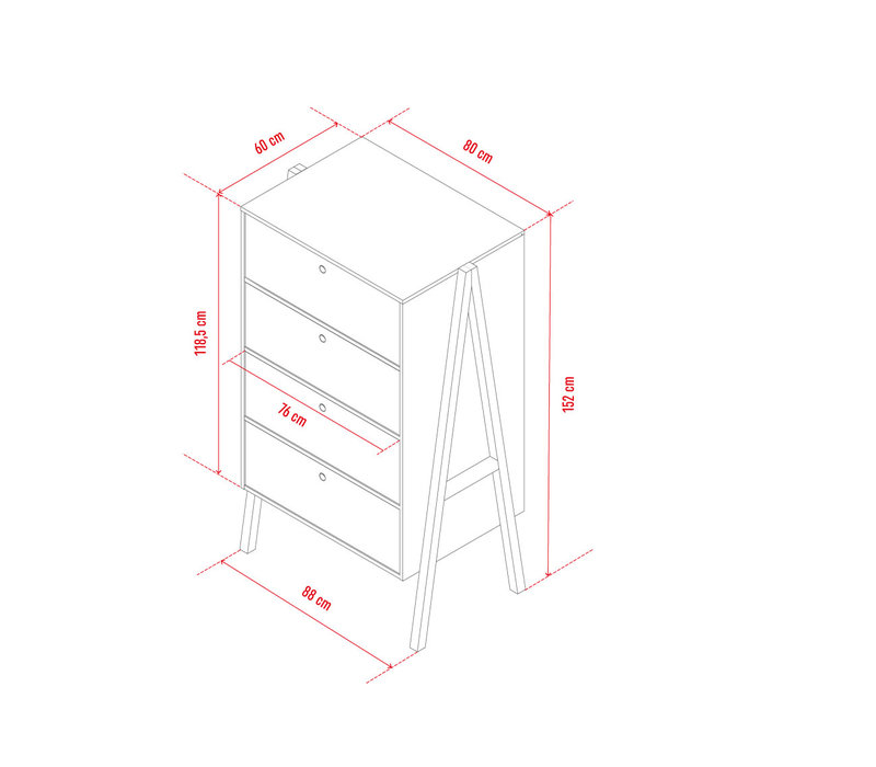 SPOT 3-drawer chest with upper cabinet