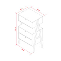 SPOT 2-drawer chest with upper cabinet