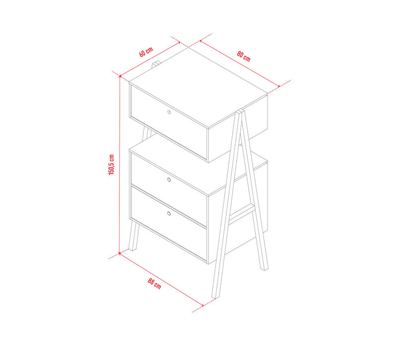 SPOT 2-drawer chest with upper cabinet