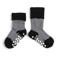 Anti-slip Stay-on-socks Zwart-wit gestreept