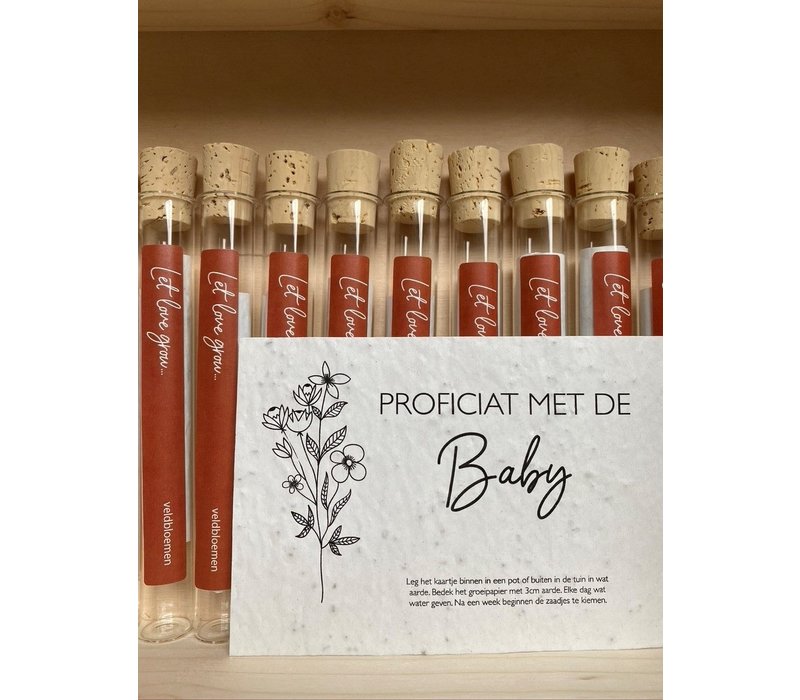 Let love Grow - wishes in a tube - Proficiat met de baby