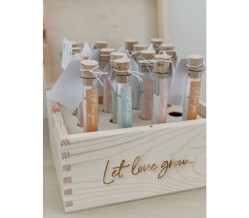 Let love Grow - wishes in a tube - Proficiat met de baby