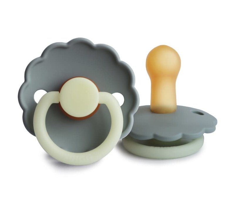 Daisy pacifier natural rubber French gray Night