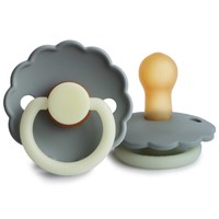 Daisy pacifier natural rubber French gray Night