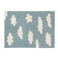 Washable Rug Clouds Vintage Blue