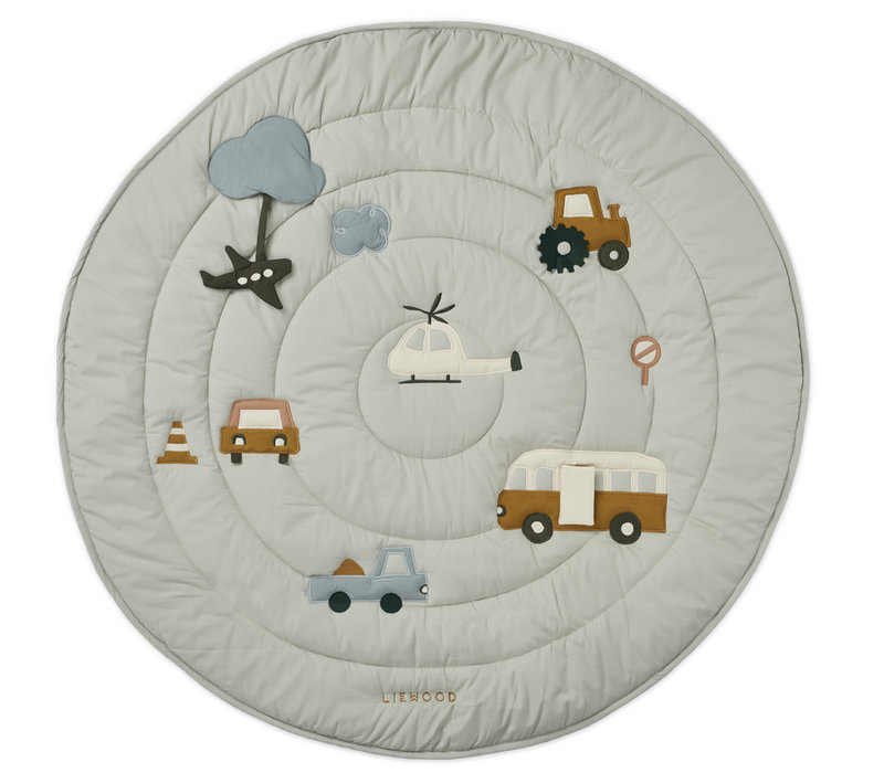 Gitta activity blanket Vehicles dove blue mix