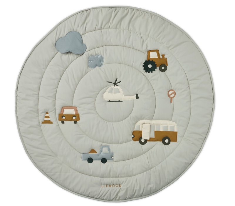 Gitta activity blanket Vehicles dove blue mix