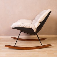 Rocking lounge chair black/off white