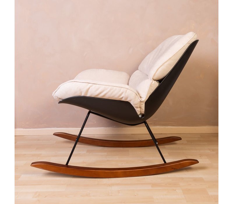 Rocking lounge chair black/off white