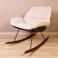 Rocking lounge chair black/off white