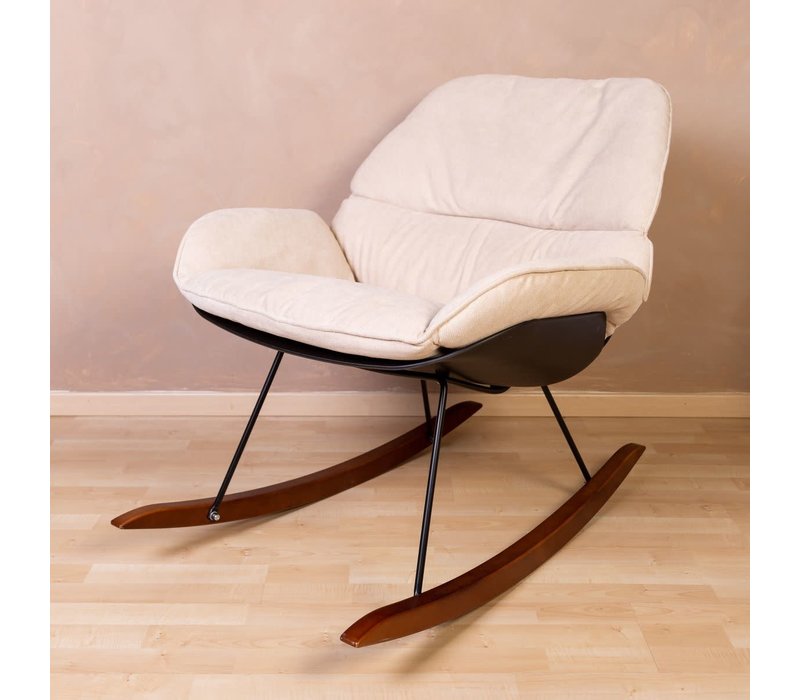 Rocking lounge chair black/off white