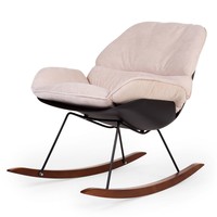 Rocking lounge chair black/off white