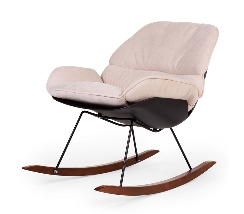 Rocking lounge chair black/off white