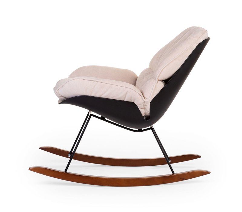 Rocking lounge chair black/off white