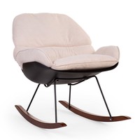 Rocking lounge chair black/off white