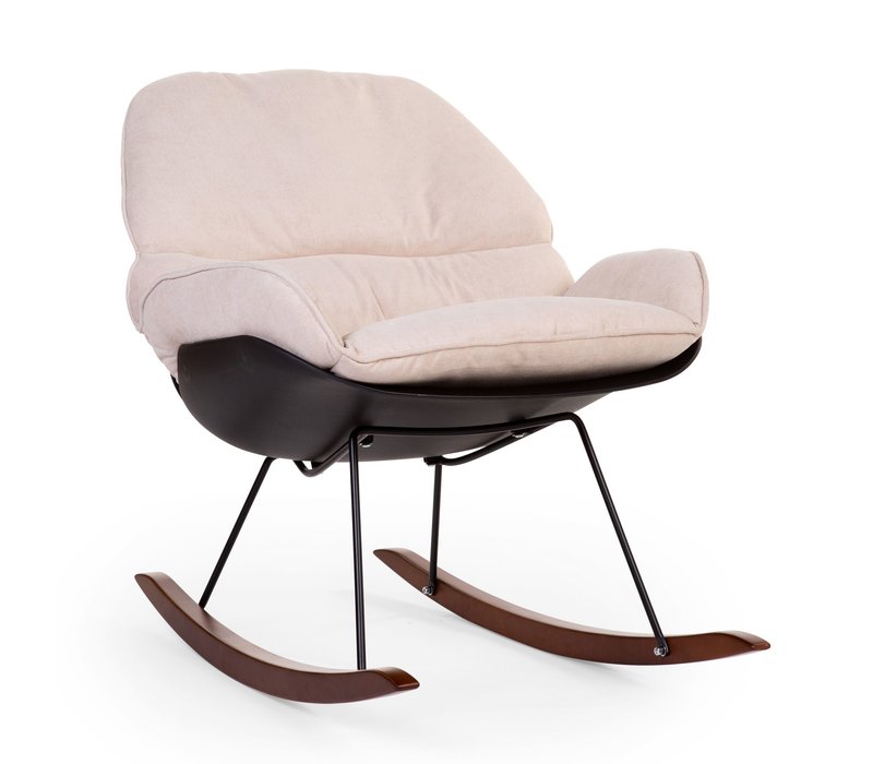 Rocking lounge chair black/off white