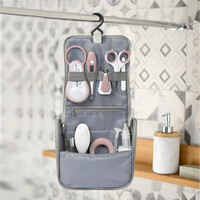 Toilettas met 9 accessoires old pink