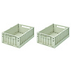 Liewood Weston Storage Box M 2-pack Dusty mint