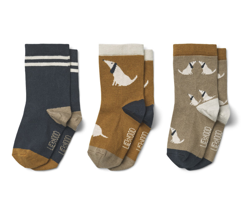 Silas socks 3-pack Dog/ Oat mix