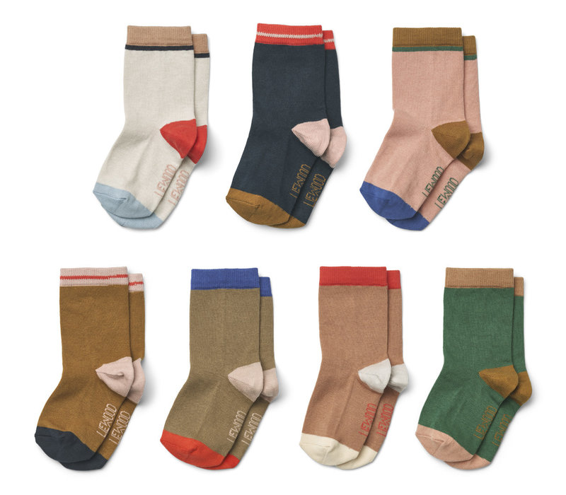 Silas socks 7-pack Rose multi mix