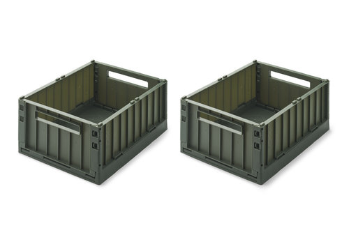 Liewood Weston Storage Box M 2-pack Hunter green