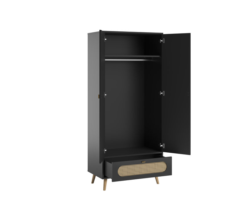 CANNE 2-door wardrobe black