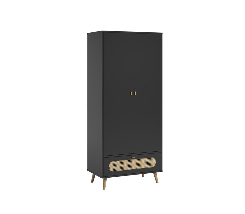 CANNE 2-door wardrobe black