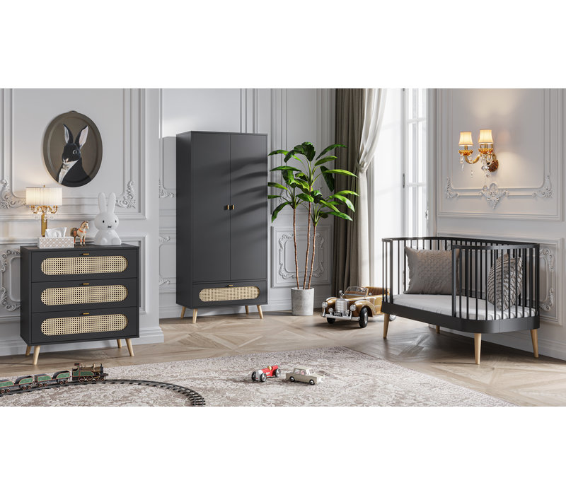 CANNE 2-door wardrobe black